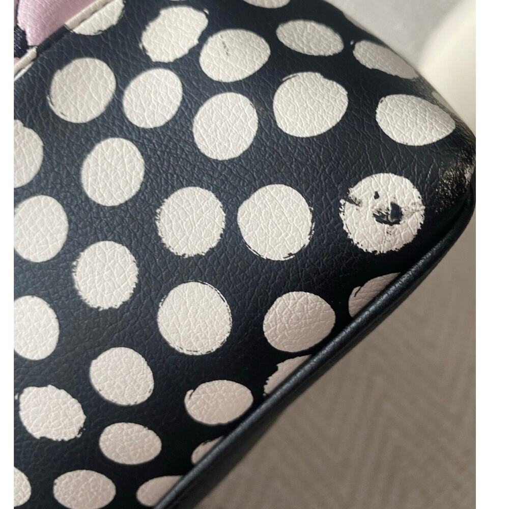 Luv Betsy Johnson Quilted Heart Polka Dot Mini Backpack Pink Black Kitsch - Picture 10 of 10